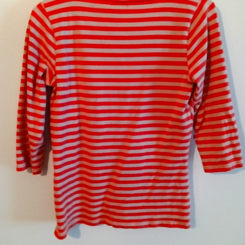Orange and cream stripped t shirt